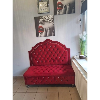 Ławka tapicerowana dwuosobowa glamour retro -100 kolorów